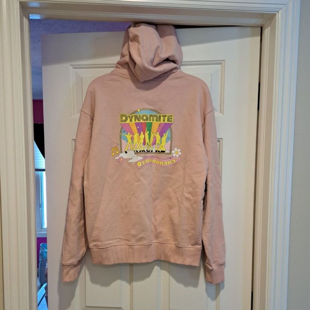 Fila X BTS Dynamite Pink Hoodie with Big Back Pattern Size Small